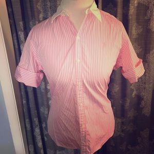 EUC Ralph Lauren Sport Pink & White Button Down